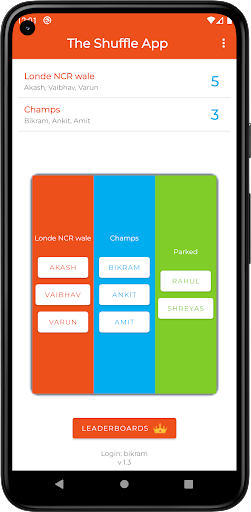 Android application The Shuffle App screenshort