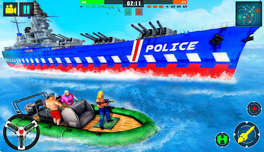 Police Boat Crime Shooting Gam  screenshots 13