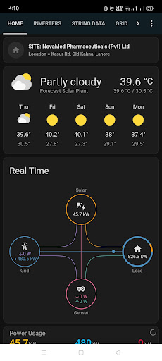 Android application Energy Live screenshort