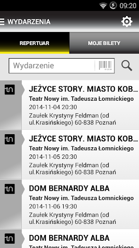 Android application Teatr Nowy w Poznaniu screenshort