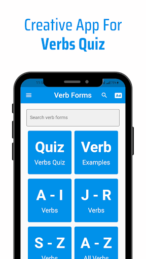 Android application Verbs Quiz screenshort