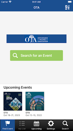 Android application OTA Events screenshort
