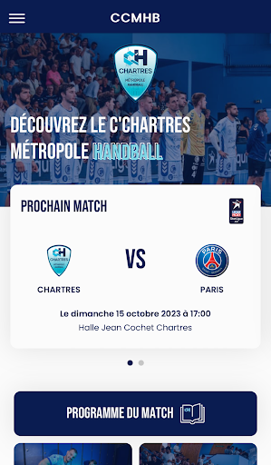 Android application C'Chartres Métropole Handball screenshort