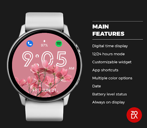 Pink Floral Watch Face screenshot 2