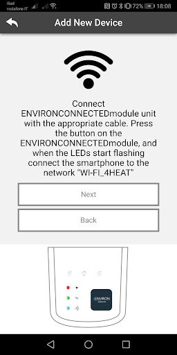 Android application ENVIRON CONNECTED screenshort