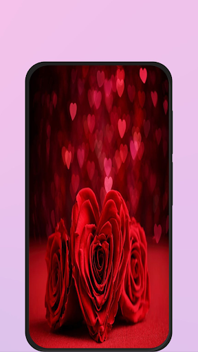 Android application red heart wallpaper screenshort