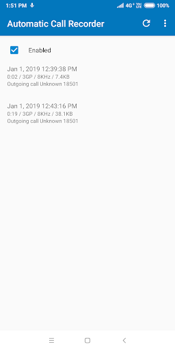 Android application Automatic Call Recorder screenshort