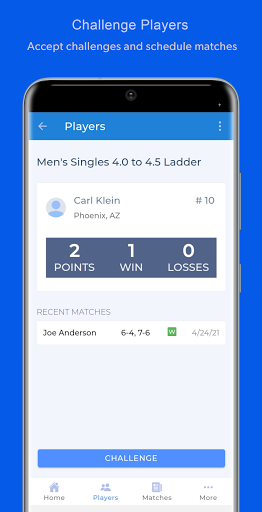 Android application iTennisLadder screenshort