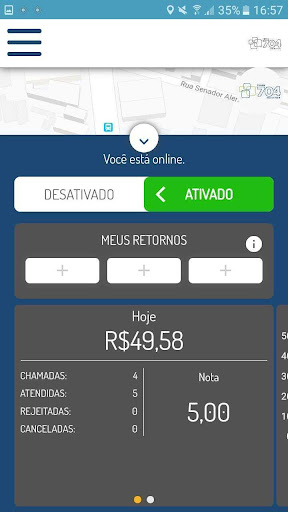 Android application Fábrica 704 - Motorista screenshort