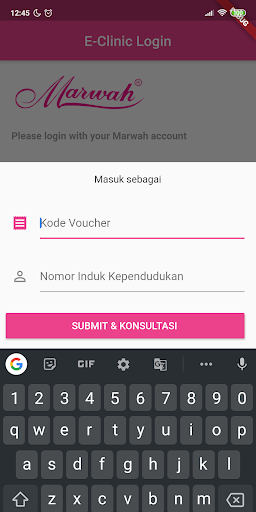 Android application eClinic Marwah screenshort