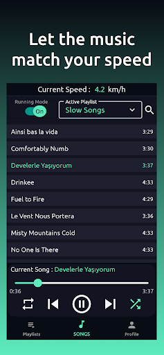 Android application Fit Music screenshort