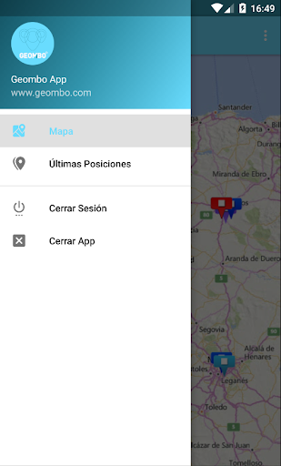 Android application Geombo GPS Tracking screenshort