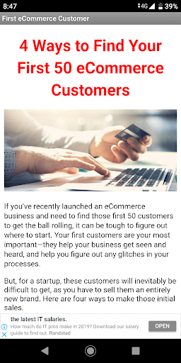 Android application Find your eCommerce Customer screenshort