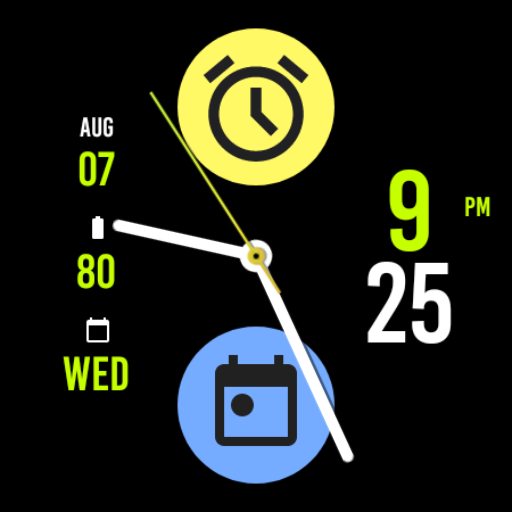 Hybrid Sporty Green Watch Face Logo