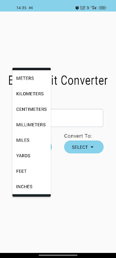 Basic Unit Converter Screen 2