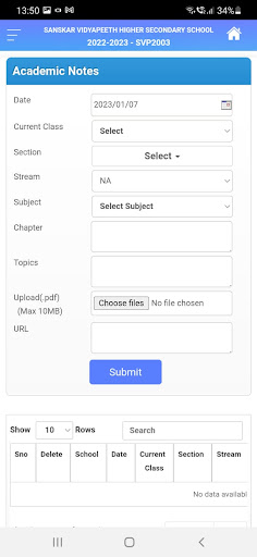Android application New Era School Teacher APP screenshort