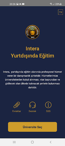 Android application Intera Yurtdışı Eğitim screenshort