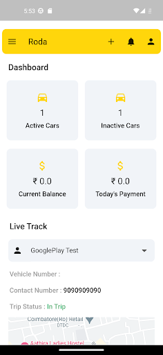 Android application RODA TAXI Operator screenshort