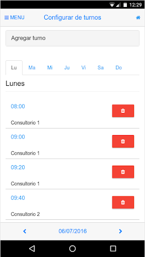 Turnos web Screen 3