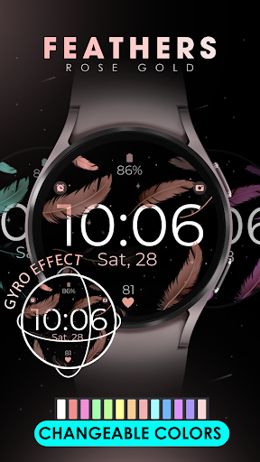 Feathers Rose Gold watch face Screen 2