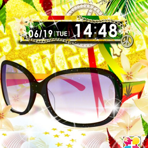 夏のレゲエ壁紙　Rasta Glasses logo