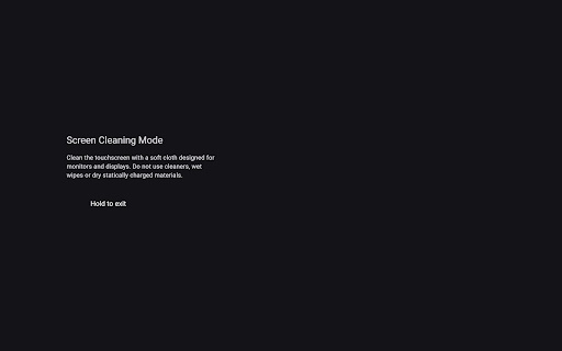 Screen Cleaning Mode Tesla Screenshot