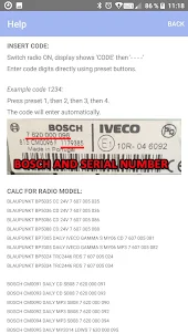 RADIO CODE for IVECO TRUCK