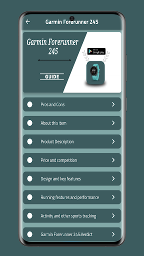 Android application Garmin Forerunner 245 Guide screenshort