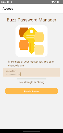 Android application Buzz Password Manager screenshort