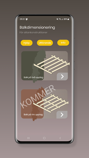 Android application Balkdimensionering screenshort