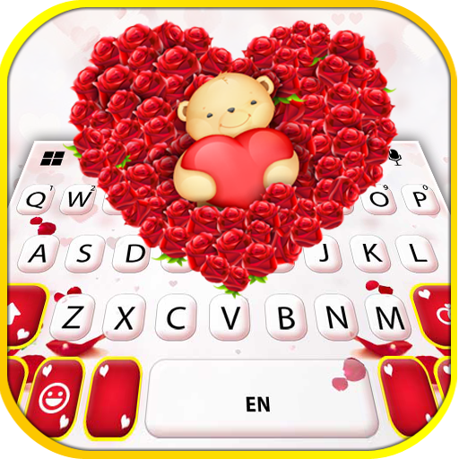 Teddy Roses Love Keyboard Back logo
