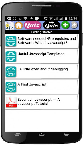 Javascript Courses Screen 2