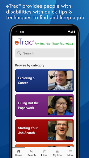 Android application eTrac 3 Just-in-Time Learning screenshort