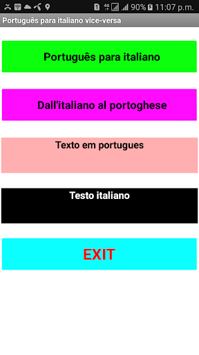 Android application Portuguese to Italian screenshort