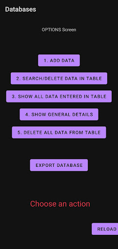 Databases Screen 3
