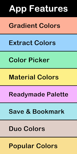Android application Material Design Color Palettes screenshort
