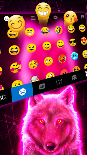 Neon Pink Wolf Keyboard Backgr Screen 3