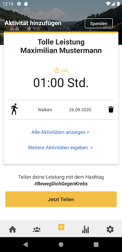 Beweg Dich gegen Krebs Screen 3
