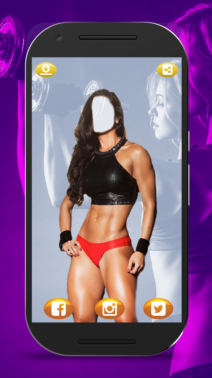 Android application Fitness Girl Suit Photo Editor screenshort