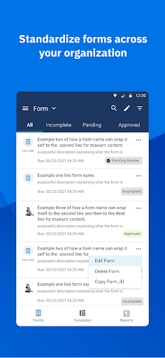 Android application Workcloud Forms screenshort