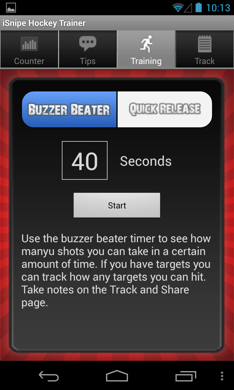 Android application iSnipe Hockey Shooting Trainer screenshort