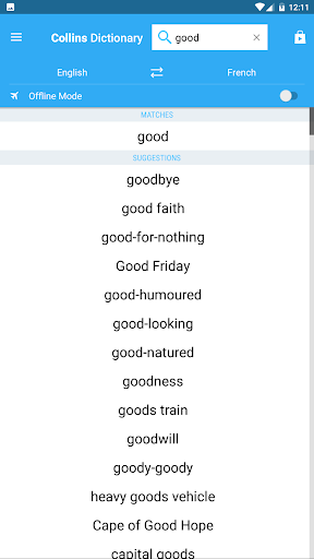 Collins French Dictionary Screen 2