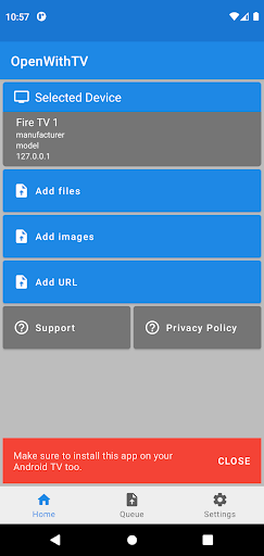 Android application OpenWithTV - Share files to TV screenshort