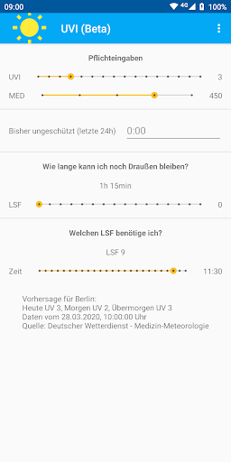 Android application UVI screenshort