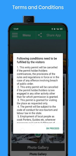 E-Permit North Sikkim Screen 3