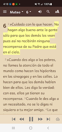 Screenshot of Spanish PDT Bible