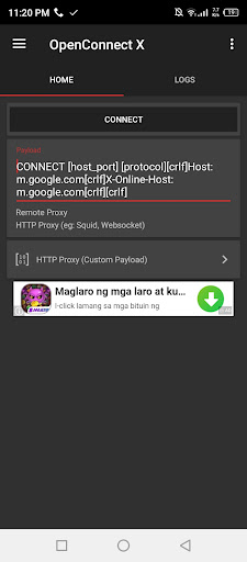 Android application OpenConnect X for Android screenshort