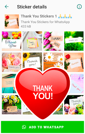 Android application Thank You Sticker for WhatsApp screenshort