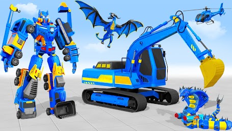 Snow Excavator Robot Car Games