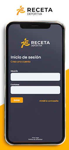 Android application Receta Deportivo Social screenshort